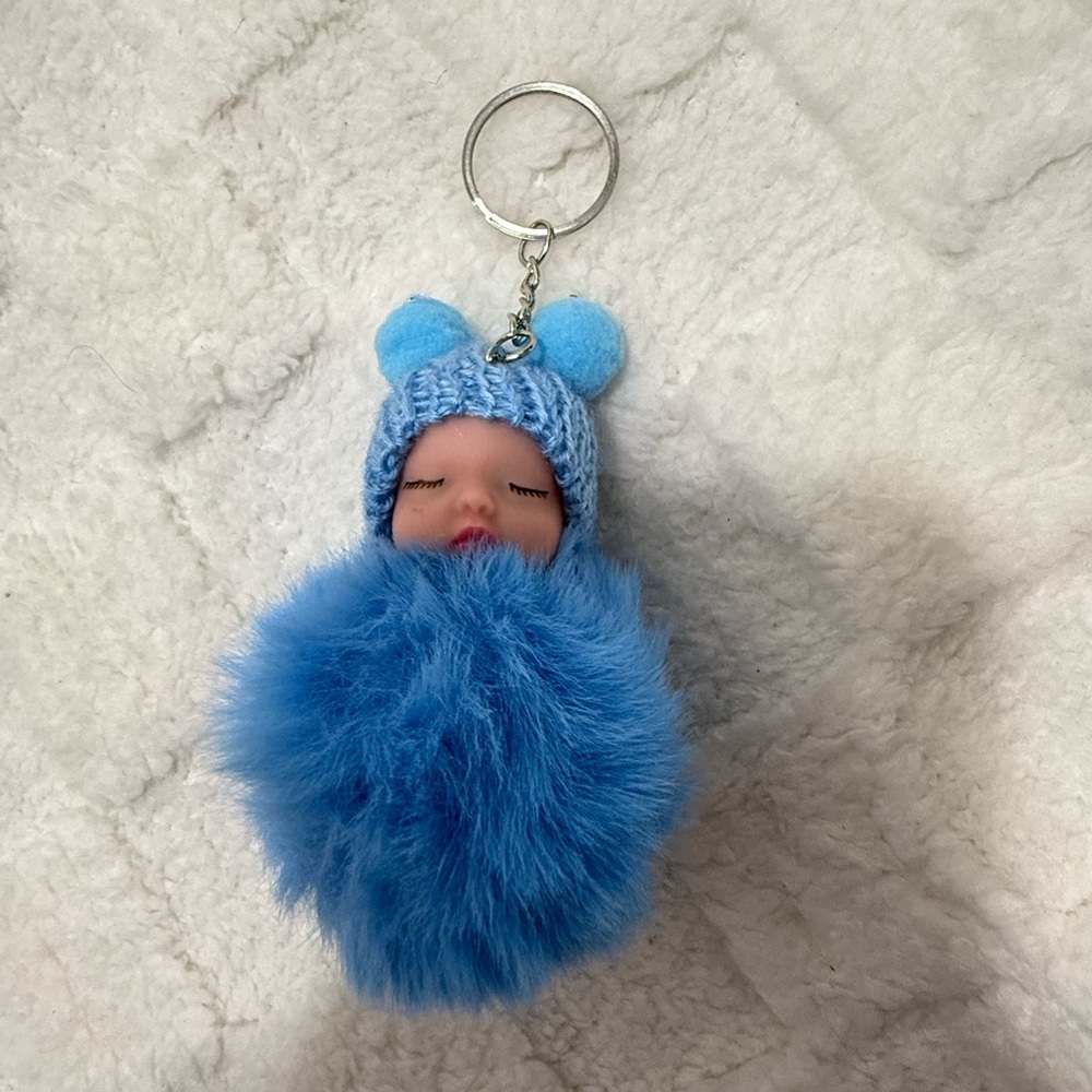 Cute Plush Baby Keychain | Soft Stuffed Animal Bag Charm